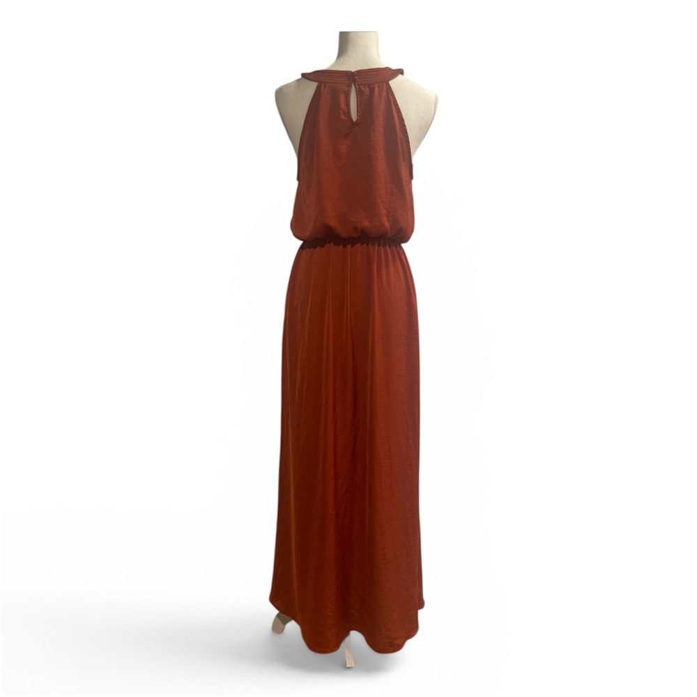 Rachel Zoe Burnt Orange Sleeveless Cocktail Maxi Dress - Picture 2 of 6